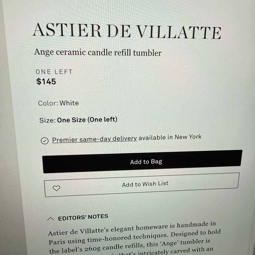 Astier De Villatte Angel tumbler - Picture 3 of 3